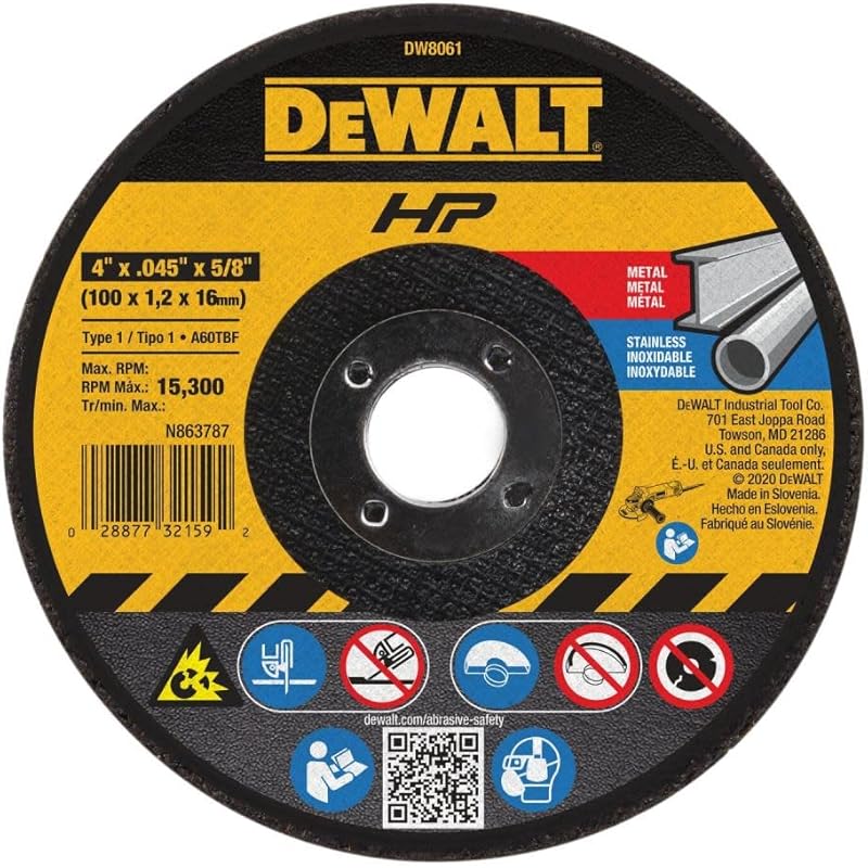 DEWALT DW8061 4-Inch by .045-Inch by 5/8-Inch A60T Abrasive Metal/INOX