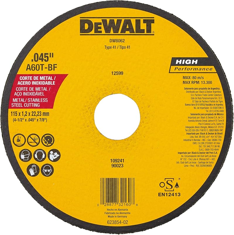 5 Best Cut Off Wheel Under $10: Quality Picks Reviewed 5 DeWalt DW8062 4-1/2 inch Metal Cut-Off Wheel, .045 inch Thick, 7/8 inc