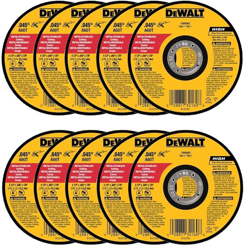 DeWalt 4.5-inch Thin Steel Cutoff Wheel, 7/8-inch Arbor for Angle Grin
