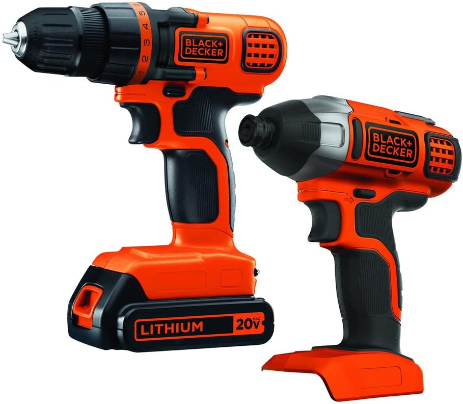 BLACK+DECKER 20V Cordless Drill and Impact Driver Combo Kit with Batte