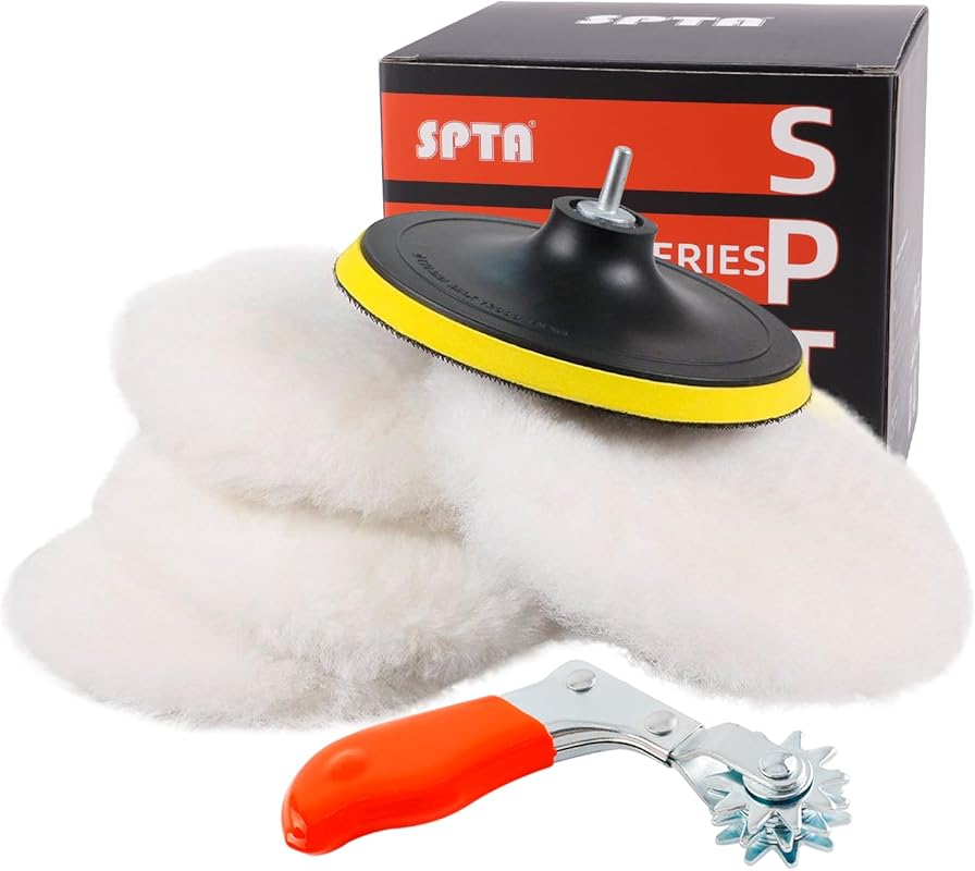 Best Wool Polishing Pads for Car Drill Buffer Attachment, 6-Piece 6-In