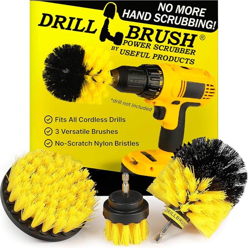 Drill Brush Scrubber Kit for Bathroom Grout, Tub, Tile, and Shower Cle