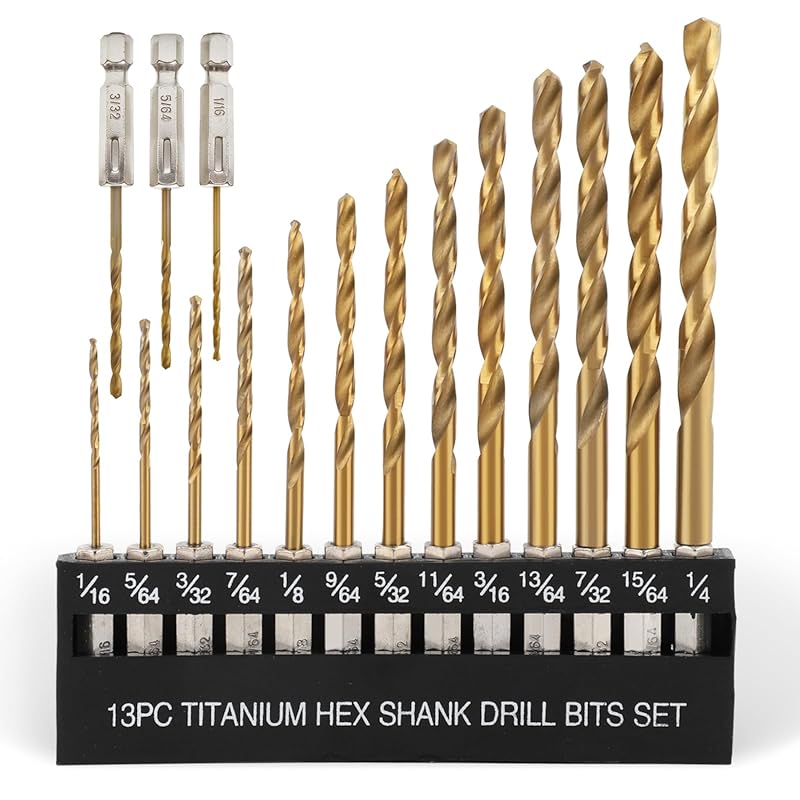 Best Titanium Hex Shank HSS Twist Drill Bit Set for Wood, Plastic, Met