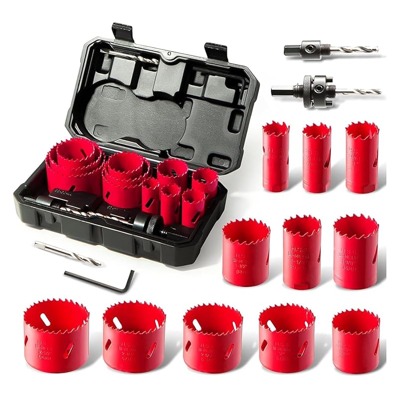 5 Best Hole Saw Kit: Expert-Reviewed for Ultimate Quality 4 Bi-Metal Hole Saw Kit, HYCHIKA 17 Pcs High Speed Steel 3/4