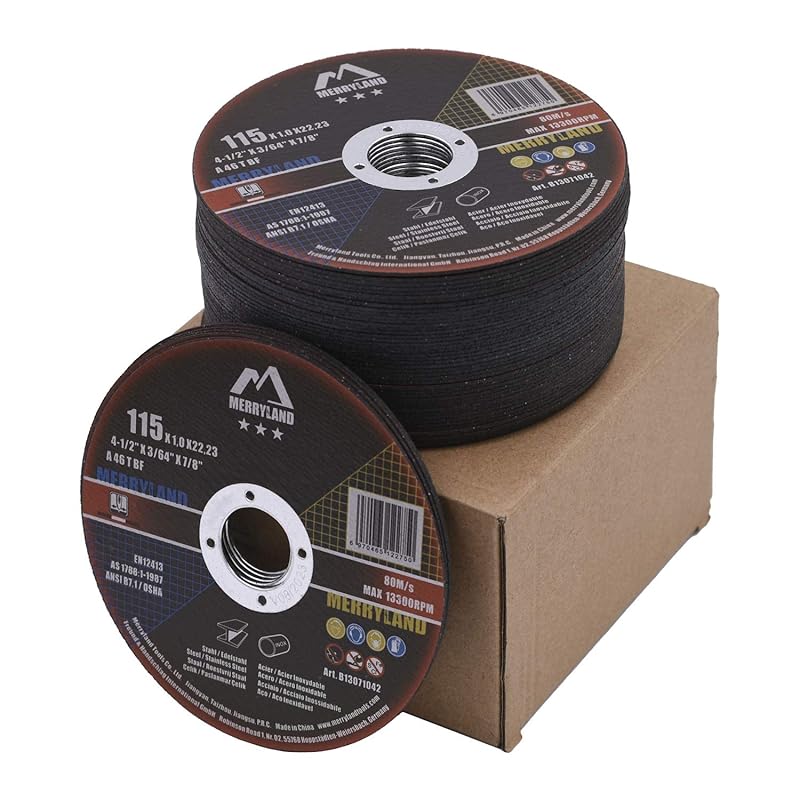Merryland 4.5-inch Thin Cut-Off Wheels for Angle Grinders, Metal, Iron