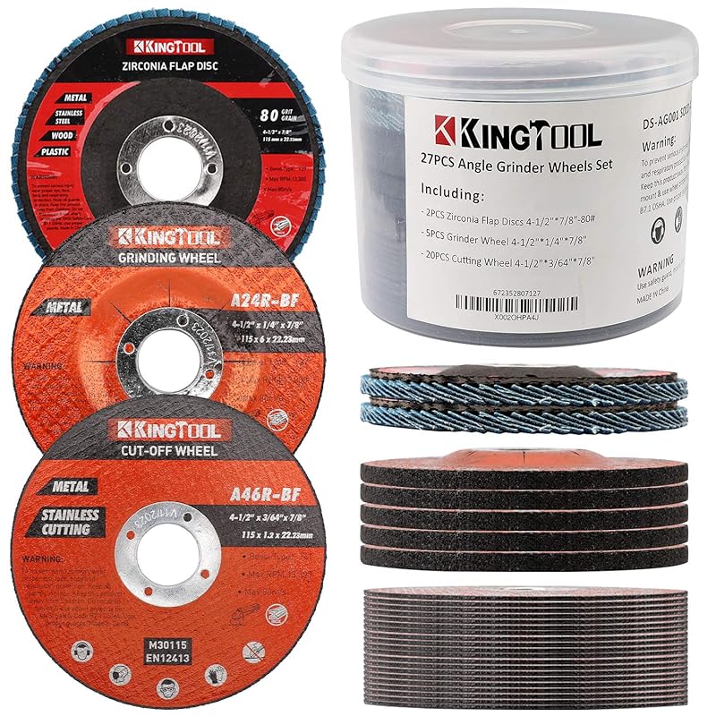 KingTool 27-Piece Angle Grinder Cut-Off Wheel Assortment: Grinding, Fl
