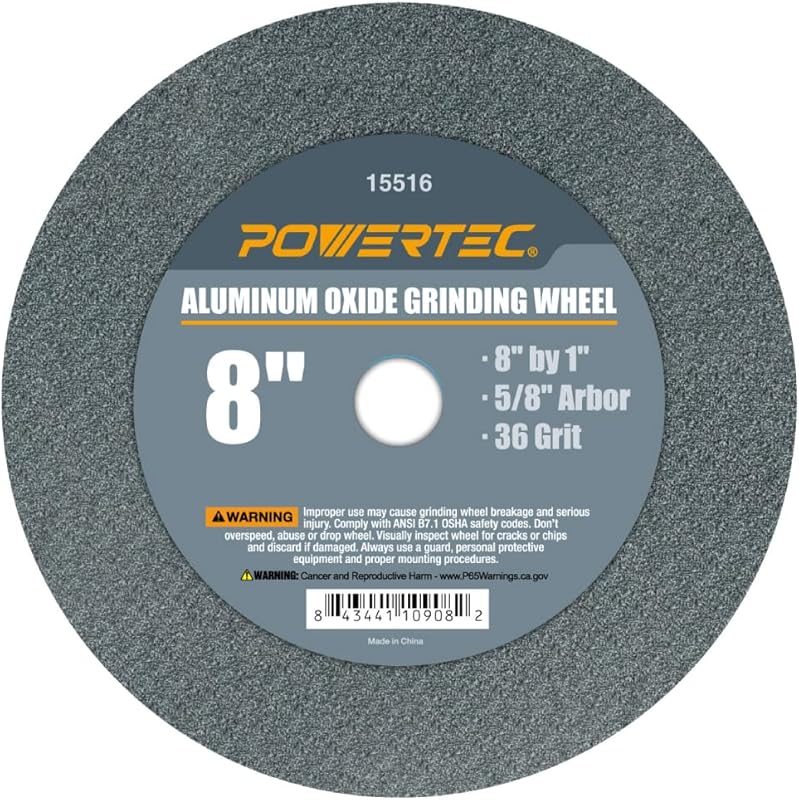5 Bench Grinder Wheel Replacement: Our Top Expert Picks 4 POWERTEC 8-Inch 36-Grit Aluminum Oxide Bench Grinder Wheel, 1