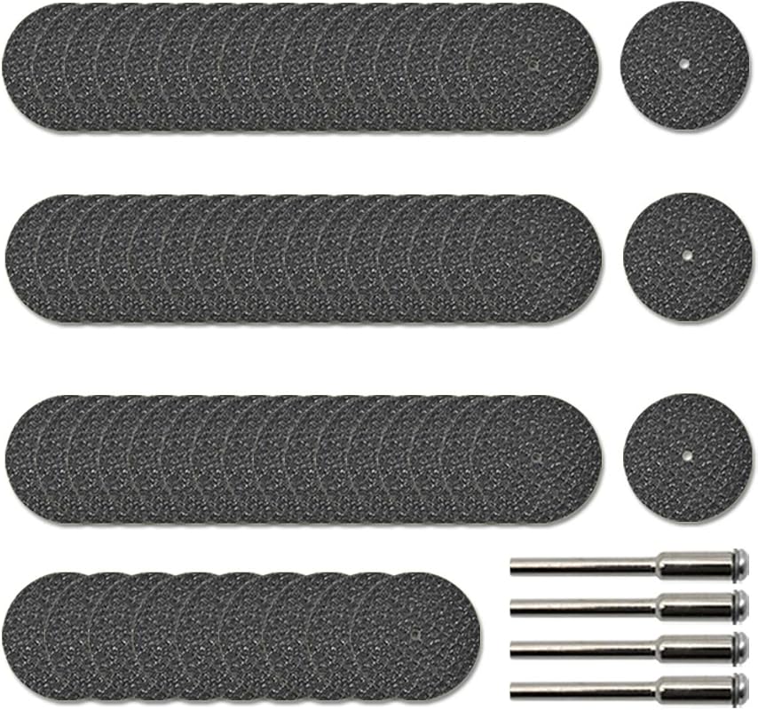 60-Piece Rotary Tool 1-1/4 Inch Reinforced Fiberglass Cut Off Wheels B