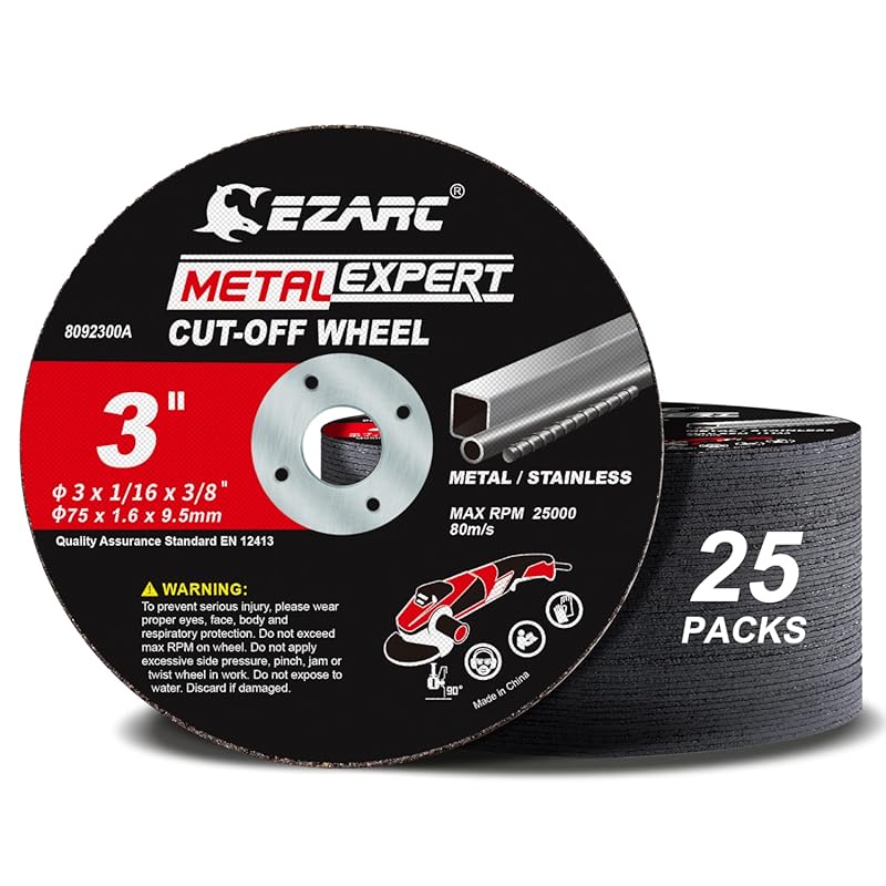 EZARC Abrasive Cut Off Wheels: 3-inch Discs for Metal & Stainless Stee