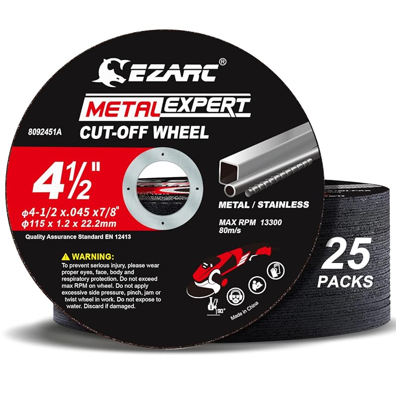 EZARC 4.5-inch by .045-inch Cut Off Wheels for Metal and Stainless Ste