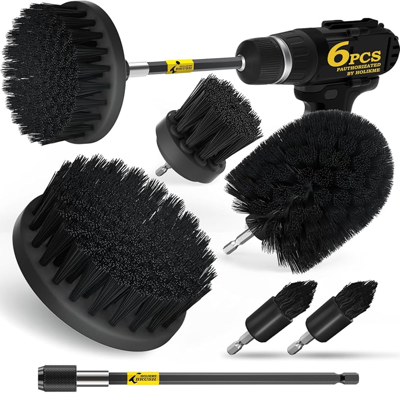 Holikme 6Pack Drill Brush Power Scrubber Cleaning Brush Extended Long 