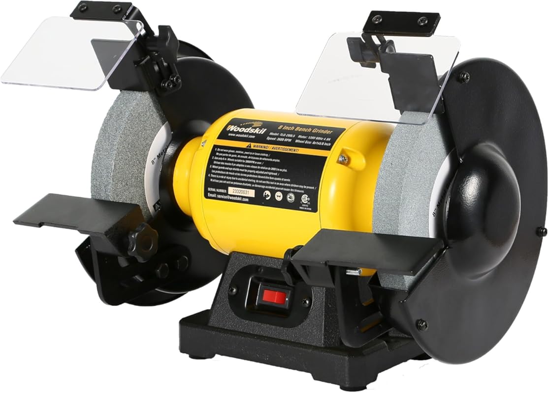 8-Inch Bench Grinder for Knives with Protective Eye Masks and Grinding