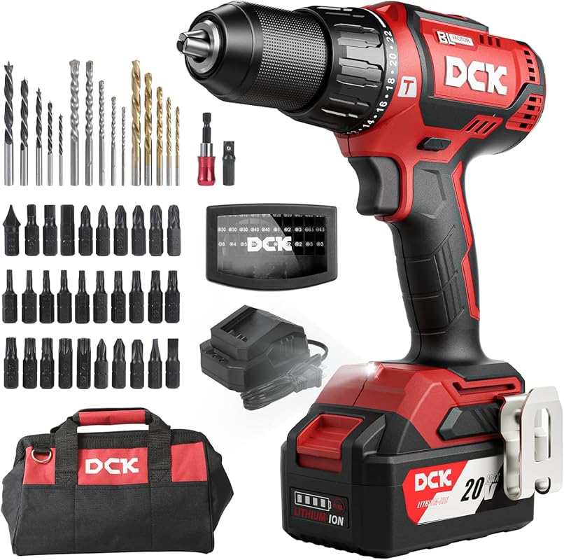 Powerful 20V Brushless Hammer Drill Kit with 4.0Ah Battery for All-Pur
