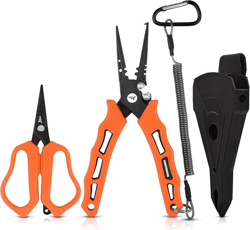 5 Best Fishing Pliers: Expert-Reviewed for Pro Angler Performance 5 KastKing Cutthroat 7.5-inch Saltwater Fishing Pliers: Braid Scissors,