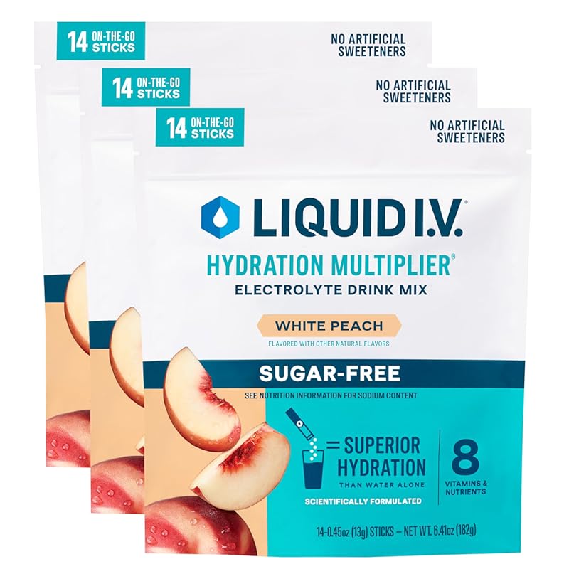 Liquid I.V. Hydration Multiplier Sugar-Free White Peach Electrolyte Po