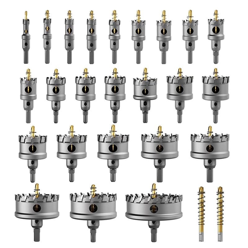GSTK TCT Carbide Hole Saw Set for Stainless Steel Metal Drilling with 