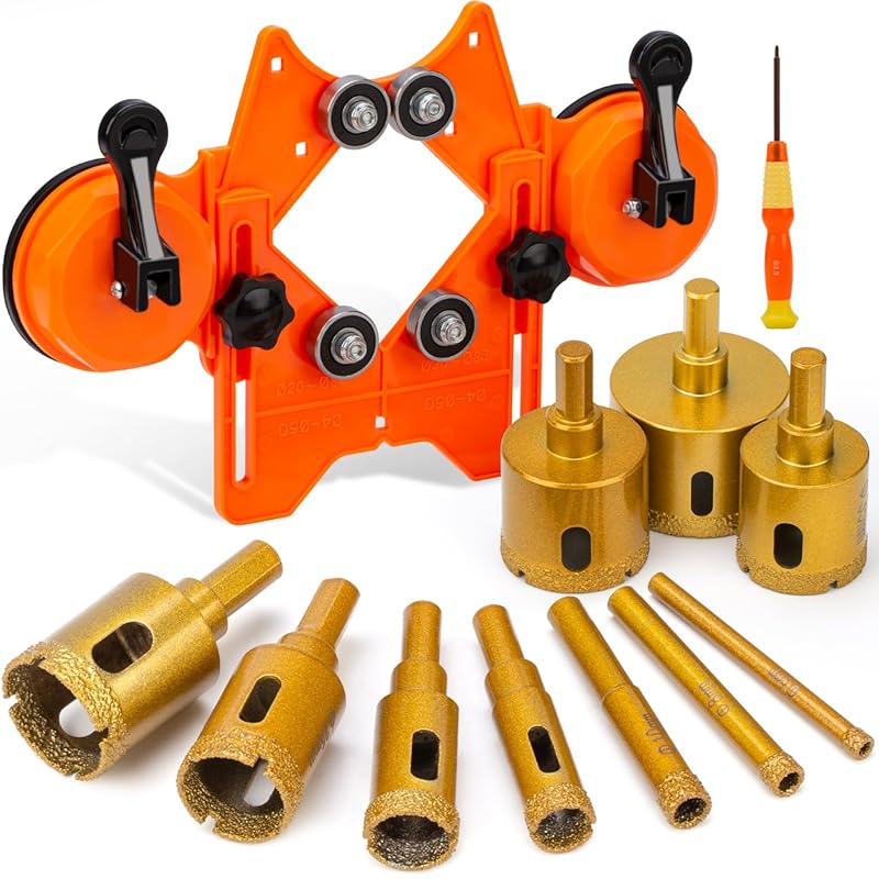 Best Diamond Tile Hole Saw Kit with Suction Guide for Wet/Dry Drilling