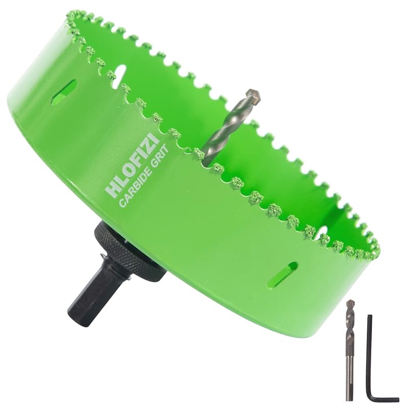 6-1/8 Inch Carbide Grit Hole Saw for Plaster, Drywall, Stucco, and Rec