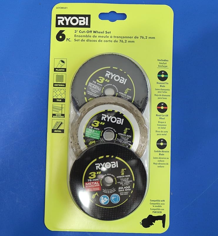Ryobi 3 in. Carbide Cut Off Wheel Set