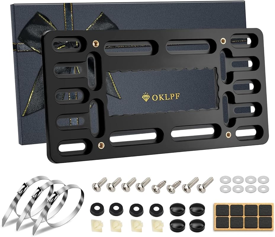 OKLPF No-Drill Front License Plate Mounting Kit - Universal License Pl