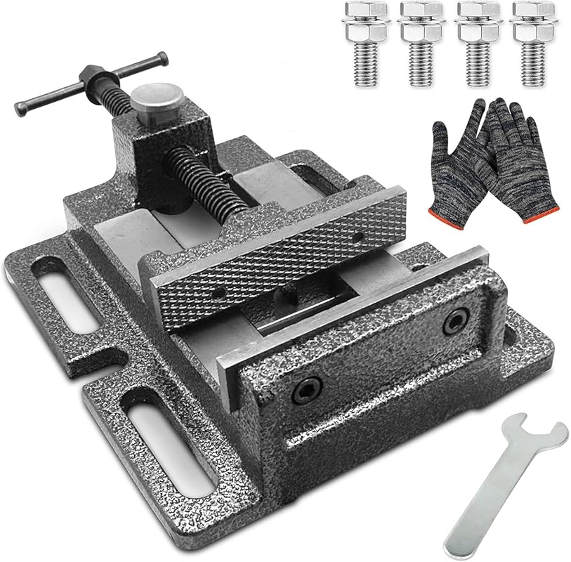 MYTEC 3-inch Quick Release Cast Steel Drill Press Bench Vise for Metal