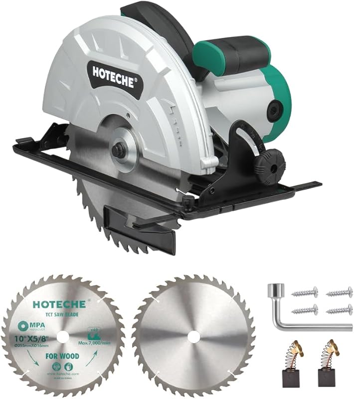 Hoteche 10-Inch Compact Portable Table Saw with Saw Blade for Desktop 