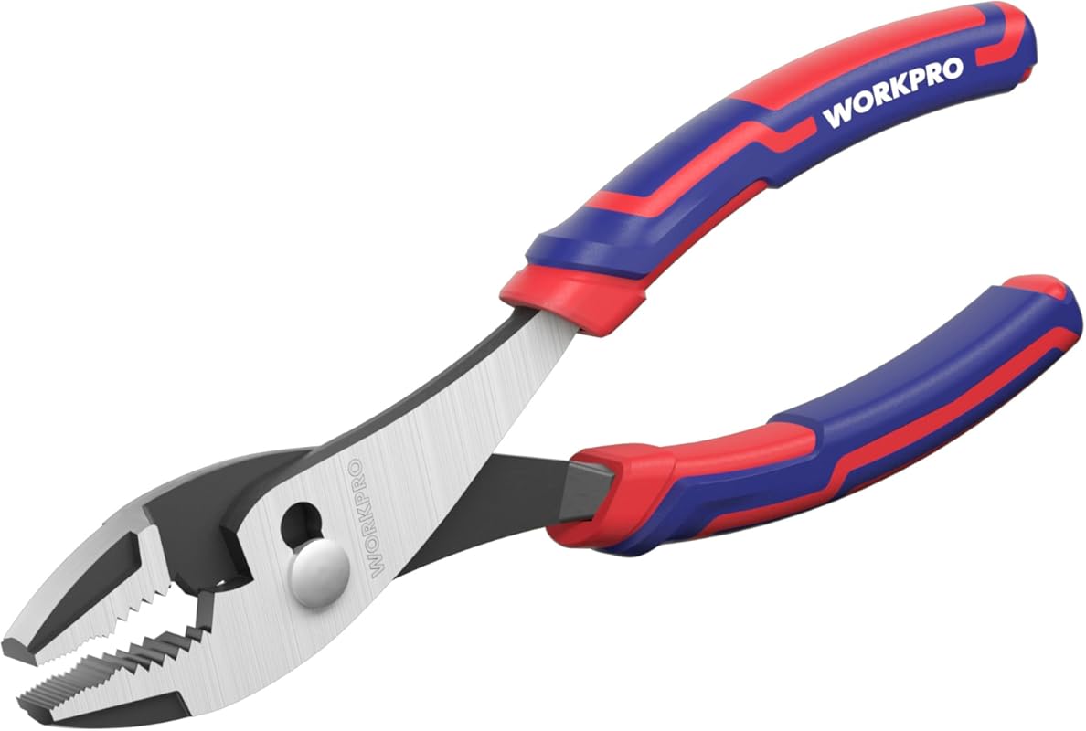WORKPRO 6-inch Slip Joint Pliers: High Carbon Steel, Serrated Jaws, Co