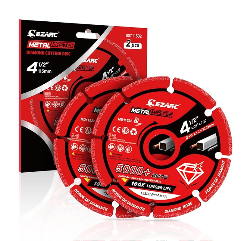 5 Pro-Grade Diamond Cutoff Disc: Expert Picks for Flawless Cuts 4 EZARC 4 1/2 Inch Diamond Cutoff Disc for Cutting Metal, Rebar, and Ste