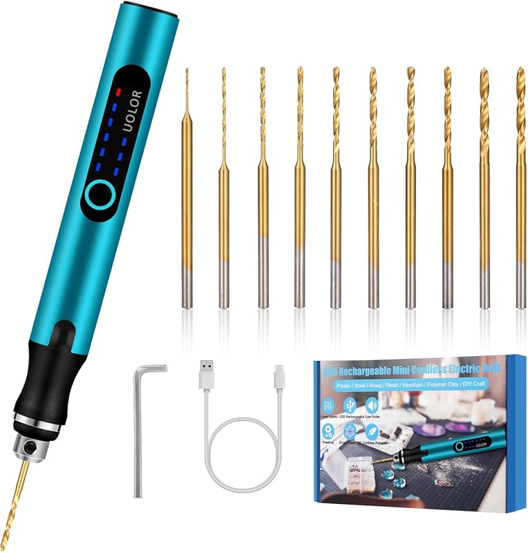 Top 5 Drills for Jewelry Making: Achieve Flawless Craft 6 3-Speed Cordless Rechargeable Mini Drill Pen with 10 Bits for Jewelry