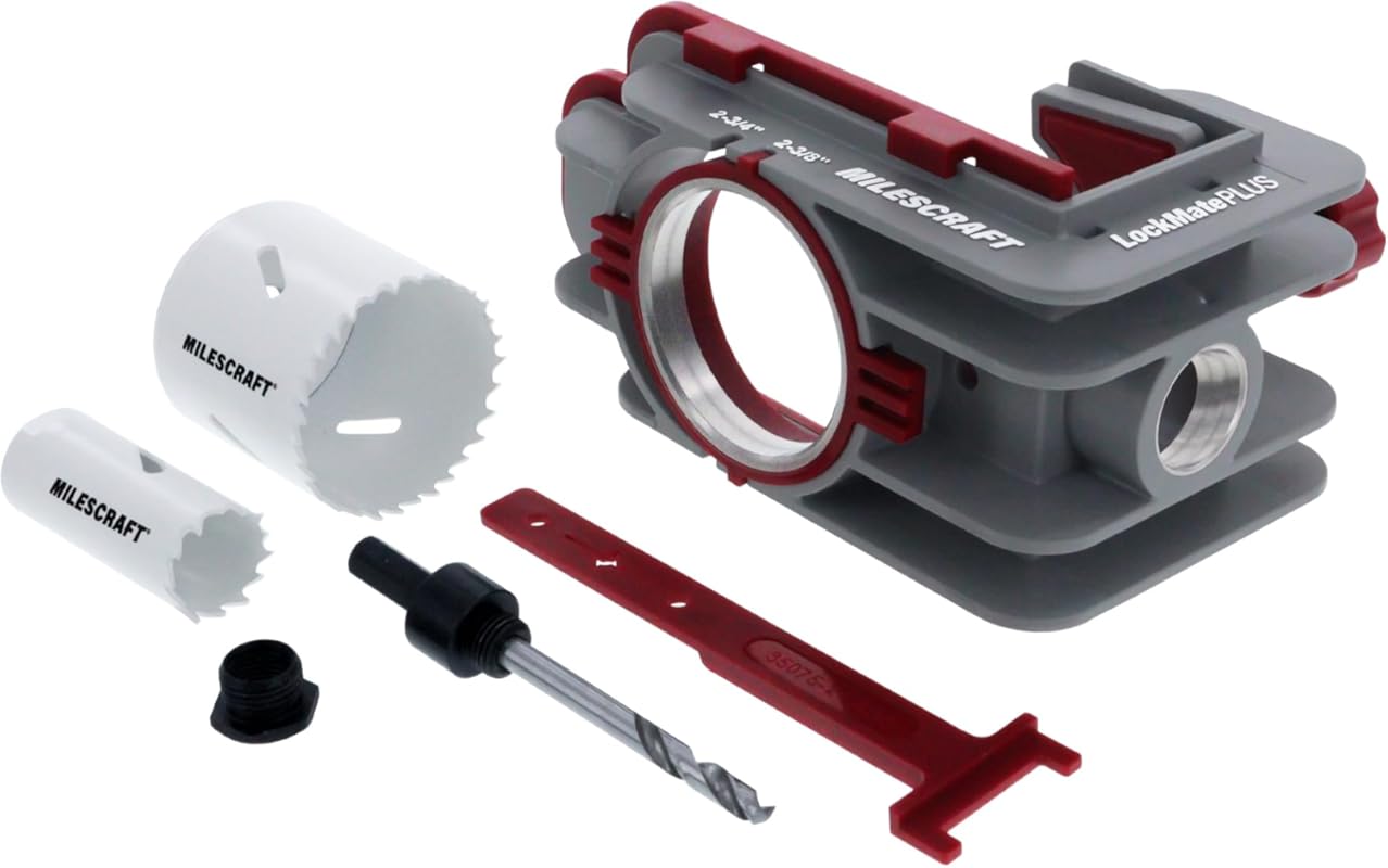 Milescraft Lock Mate PLUS: Professional Bi-Metal Door Hole Saw Kit for