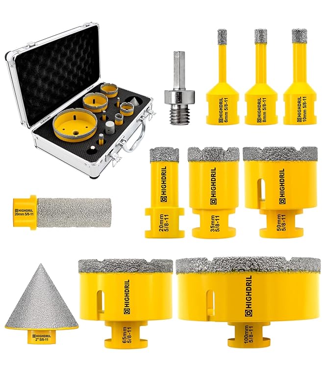 Vacuum Brazed Diamond Hole Saw Kit for Porcelain, Ceramic Tile, Marble