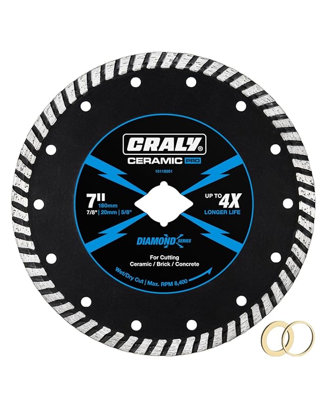 7 Inch Thin Diamond Cut Off Wheel for Grinders, Saws, Stone and Masonr