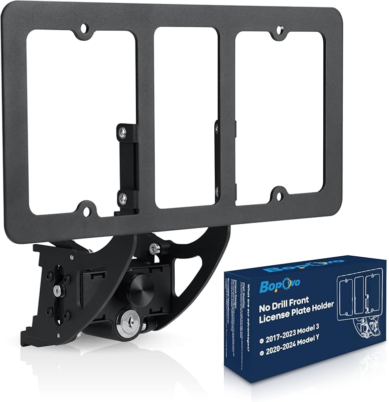 No Drill Front License Plate Bracket for 2017-2023 Tesla Model 3 and 2
