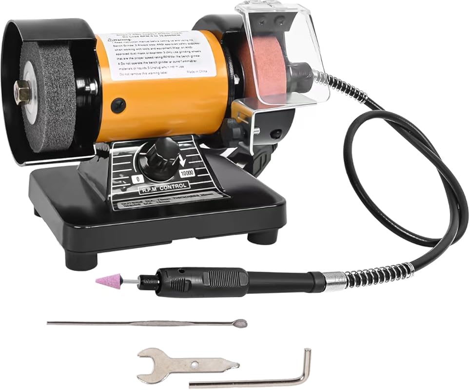 The 5 Best Bench Top Grinders: Tested for Quality & Performance 5 3 inch Bench Top Grinder with 31 inch Flexible Shaft, Variable Speed 0