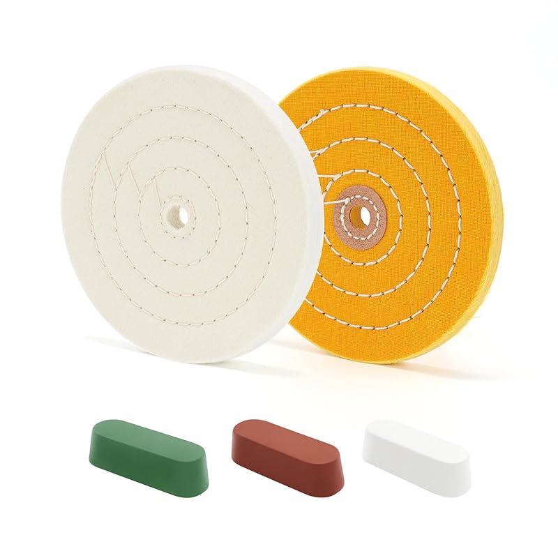 6-inch Buffing and Polishing Wheel Kit for Bench Grinder, with Cutting