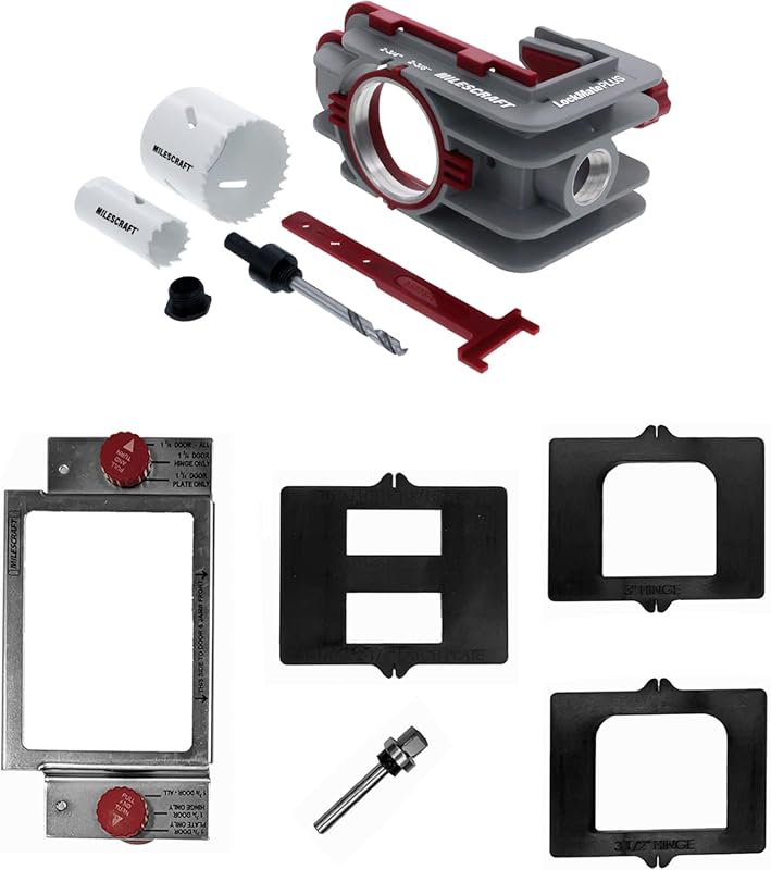 Milescraft 7301 Door Hole Saw Kit: Self-Clamping Jig, Bi-Metal Saws fo