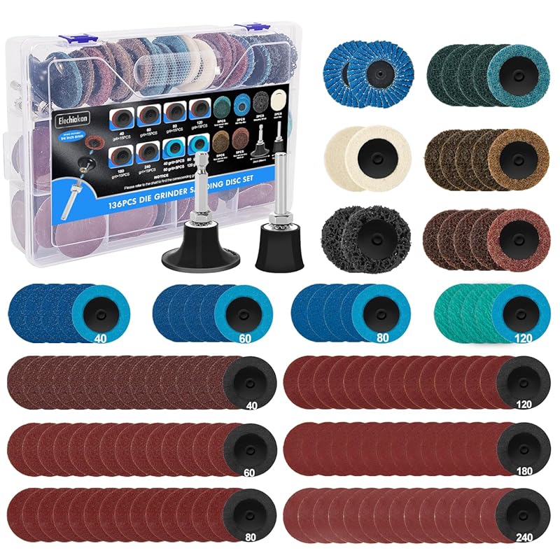 2 Inch Die Grinder Sanding Accessories with 1/4 Roll Lock for Air and 