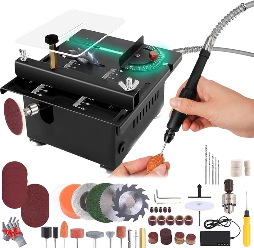 Multifunctional Compact Chop Saw for Crafts: Adjustable Speed, Angle; 