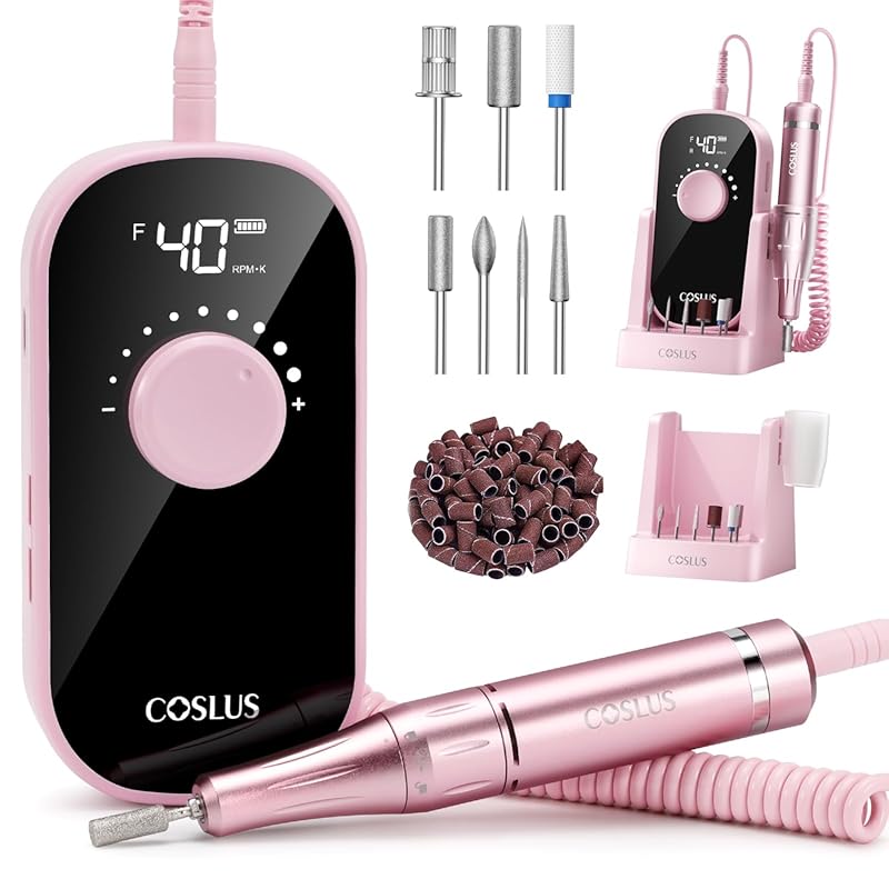 5 Best Nail Drills: Expert Picks for Salon-Quality Results 5 COSLUS 40000 RPM Portable Rechargeable Electric Nail Drill with Stand