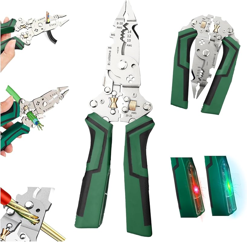 Best Heavy-Duty Wire Stripping Pliers: Voltage Tester (12-250V) and Wi