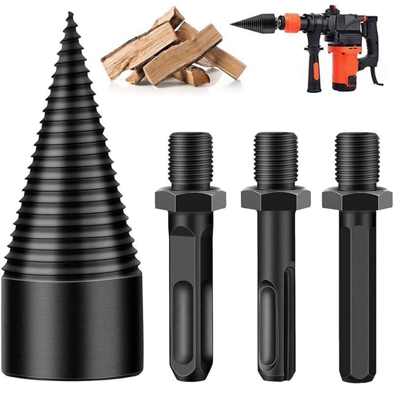 Wood Log Splitter Drill Bit Screw Cone Driver for Electric Drills, Rou