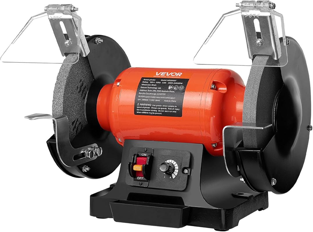 5 Best Heavy Duty Bench Grinders: Expert-Approved Picks 6 VEVOR 8-inch Heavy-Duty Variable Speed Bench Grinder with Powerful Ind