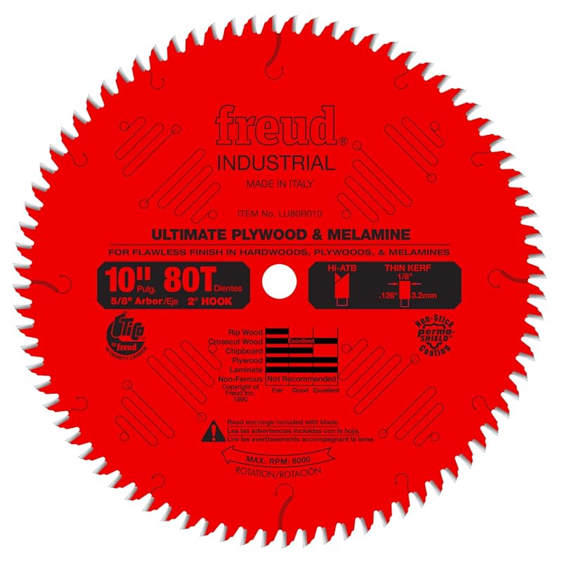 Freud 10 Inch Carbide Saw Blade for Plywood and Melamine on Table Saws