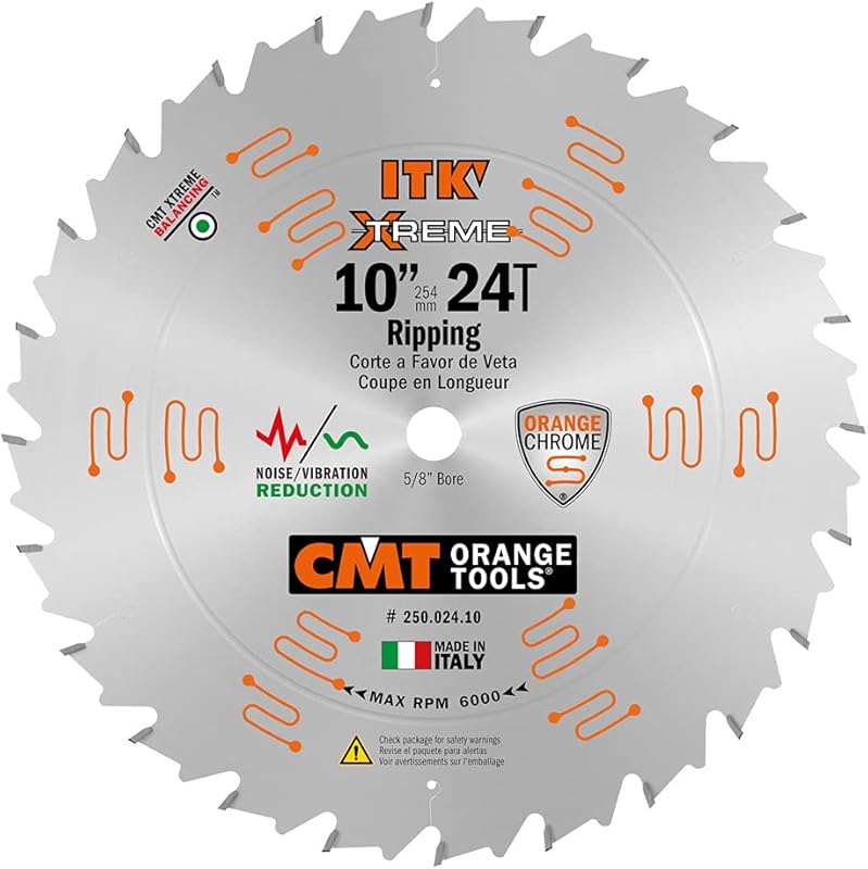 CMT 250.024.10 ITK Xtreme Industrial Rip Saw Blade, 10-Inch x 24 Teeth