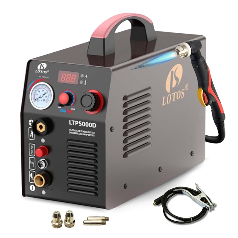 LOTOS LTP5000D Plasma Cutter, 50 Amp, Non-Touch Pilot Arc, 120V/240V D
