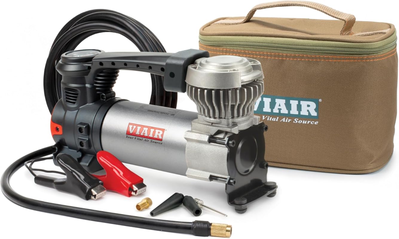 VIAIR 88P Portable 12V Overland Air Compressor with Alligator Clips, 1