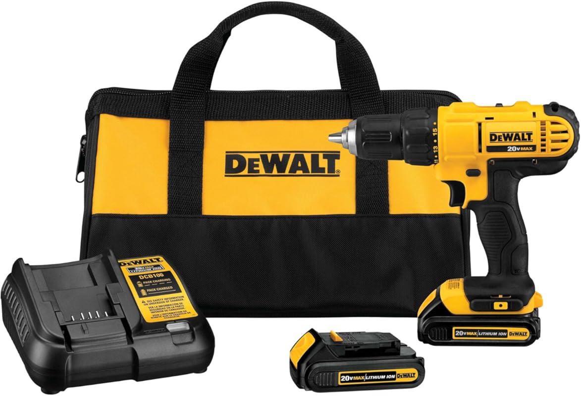 DEWALT 20V Max Cordless Drill Driver Set, 2 Speed, High Performance Mo