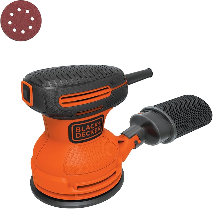BLACK+DECKER 5-inch Corded Orbital Sander with 2.0 Amp Motor and Dust 