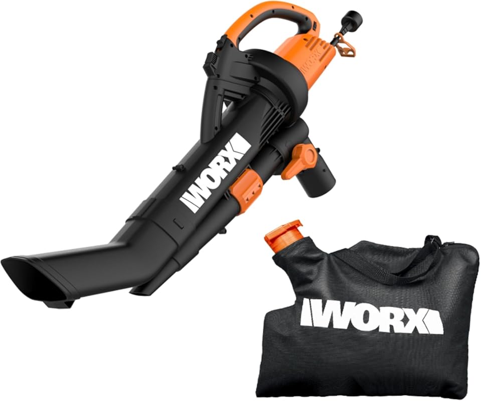 WORX 12 Amp Electric Leaf Blower, Vacuum, and Mulcher for Powerful Yar