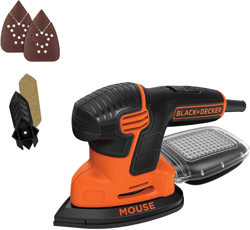 BLACK+DECKER Corded Detail Sander, 1.2 Amp, 16,000 OPM, 3-Position Gri